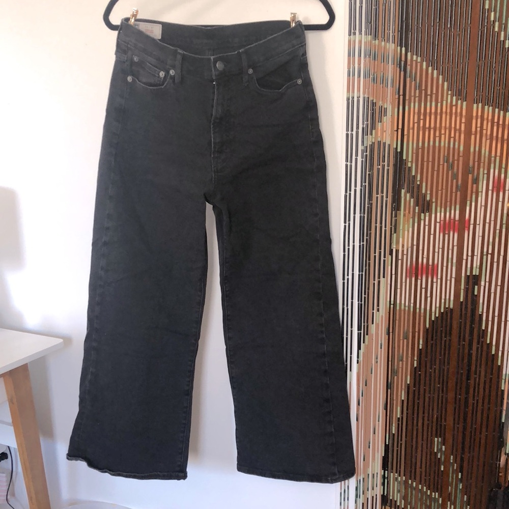 GAP Sky high wide-leg faded black jeans